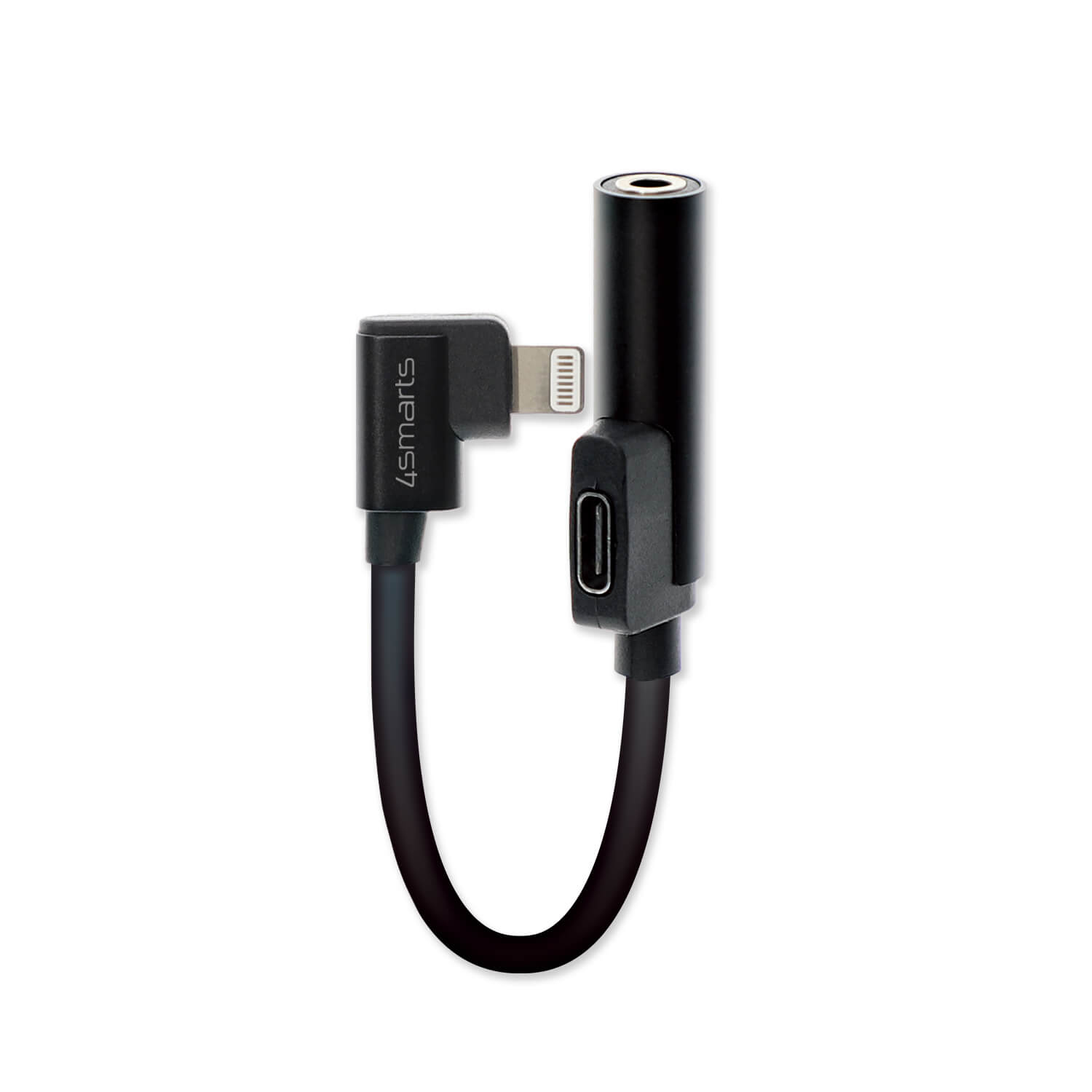 Adaptor Lightning la 3.5 iesire audio, 4smarts SoundSplit, negru