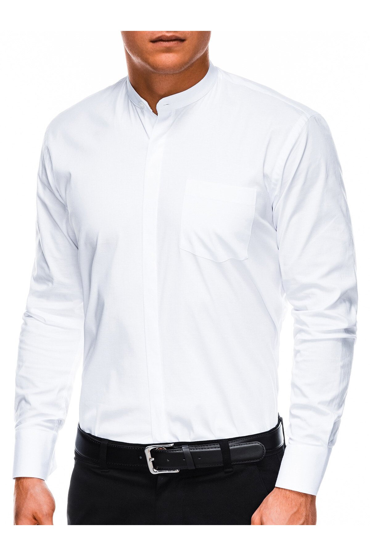 Camasa slim fit barbati K307 - alb, Alb, 44