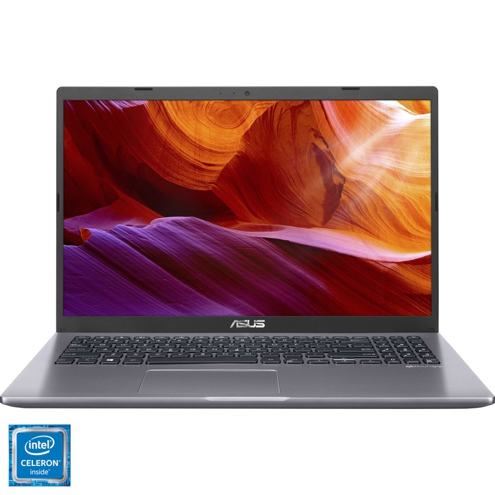Laptop ASUS X509MA Intel® Celeron® N4100 pana la 2.40 GHz, 15.6”, HD, 4GB, 1TB HDD, Intel® UHD Graphics 600, Free DOS, Slate Grey