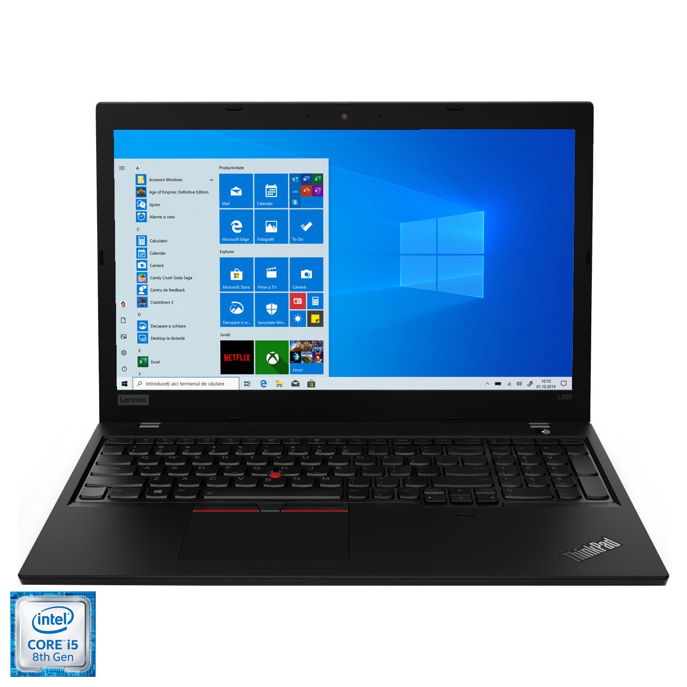 Laptop Lenovo ThinkPad L590 cu procesor Intel Core i5-8265U pana la 3.90  GHz, 15.6