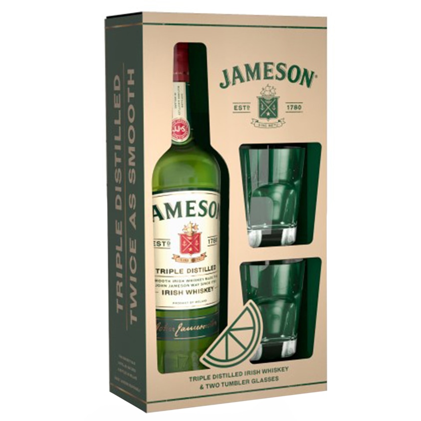 Whiskey Jameson Irish 40%, 0.7l + 2 Pahare
