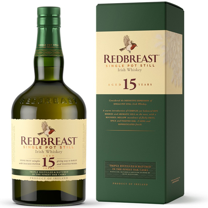 Whisky Red Breast 15YO, Irish 46%, 0.7l