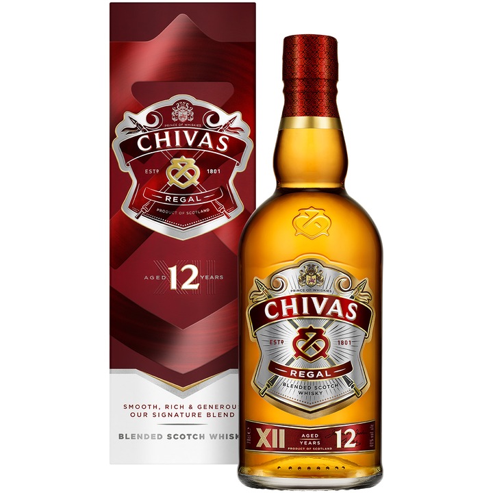 Whisky Chivas Regal 12YO, Blended 40%, Cutie, 0.7l