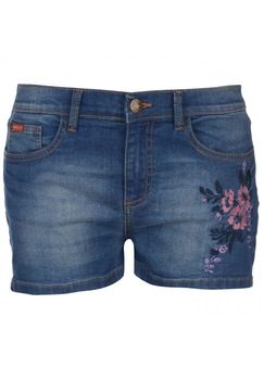 Pantaloni scurti Lee Cooper Embroidered, Denim, Brodat, Albastru, L Pantaloni scurti Lee Cooper Embroidered, Denim, Brodat, Albastru, L