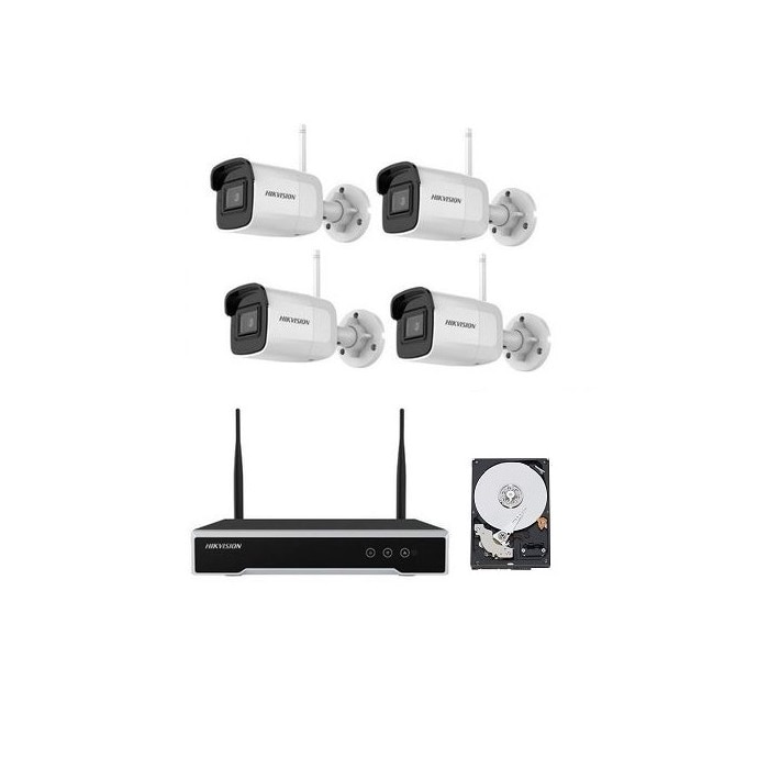 Sistem supraveghere kit complet camere ip wireless exterior 4 MP cu hdd 1TB