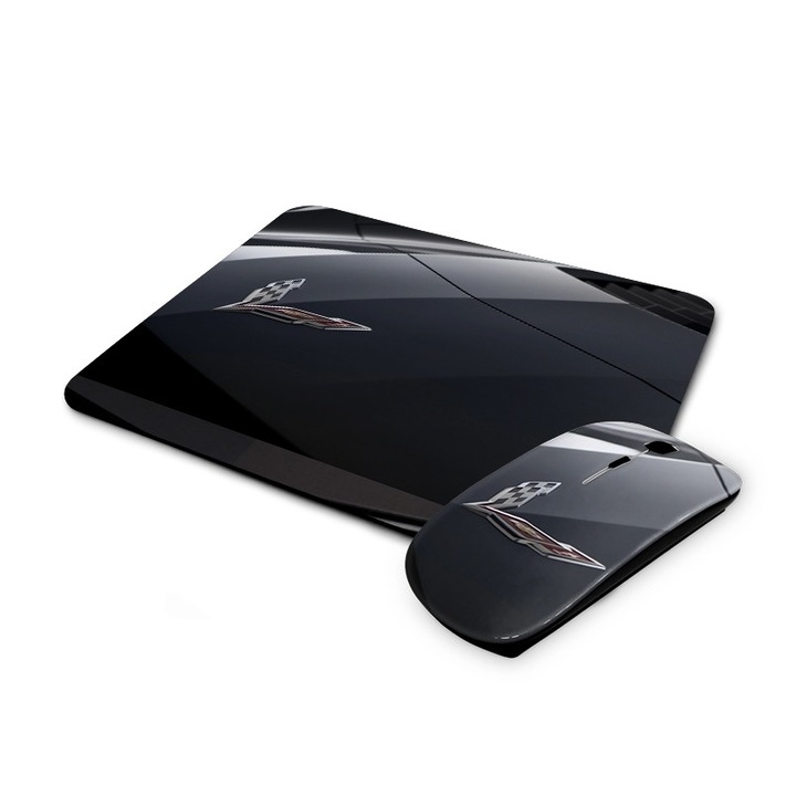Set Mouse fara fir/Mouse pad, Mobiltokguru, Chevrolet Corvette 1
