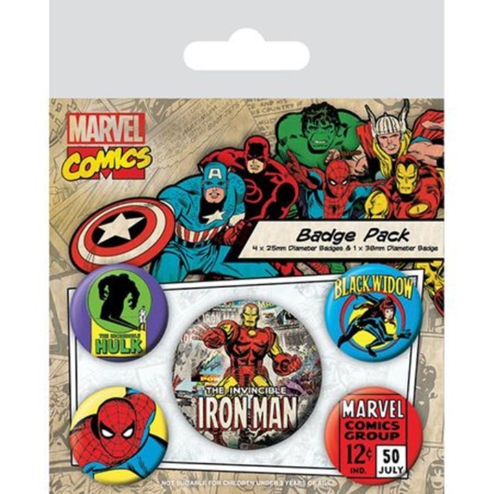 Marvel Comics Set 5 Insigne Iron Man