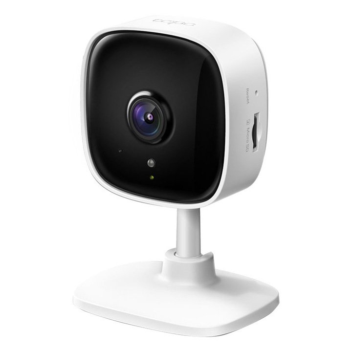 TAPO C100 megfigyelő kamera, Full HD 1080P, vezeték nélküli audió-videó funkcióval, mozgásérzékeléssel, hang- és fényriasztással, fehér