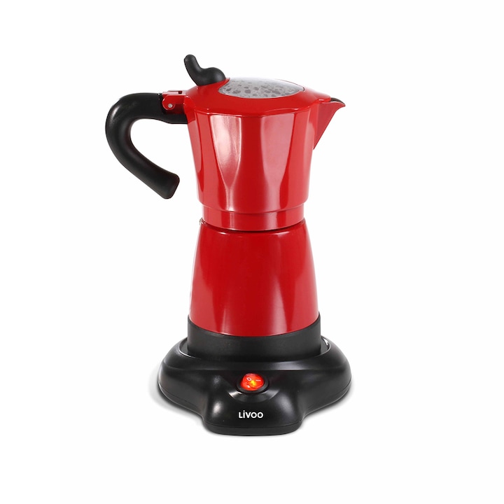 Livoo DOD117 elektromos kávéfőző, 300 ml kapacitás, piros