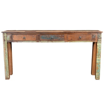 Masa consola cu 3 sertare, VidaXL, lemn reciclat Masa consola cu 3 sertare, VidaXL, lemn reciclat