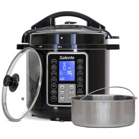 MultiCooker Salente Cuco, 1000 W, 6 l, Gatire sub presiune, Control digital, 30 programe, 11 moduri de gatire, Timer, Fierberea felului principal simultan cu garnitura, GS certification