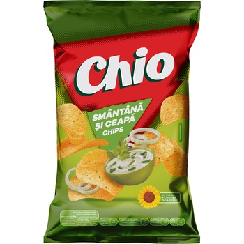 Chipsuri cu gust de smantana si ceapa Chio, 140g