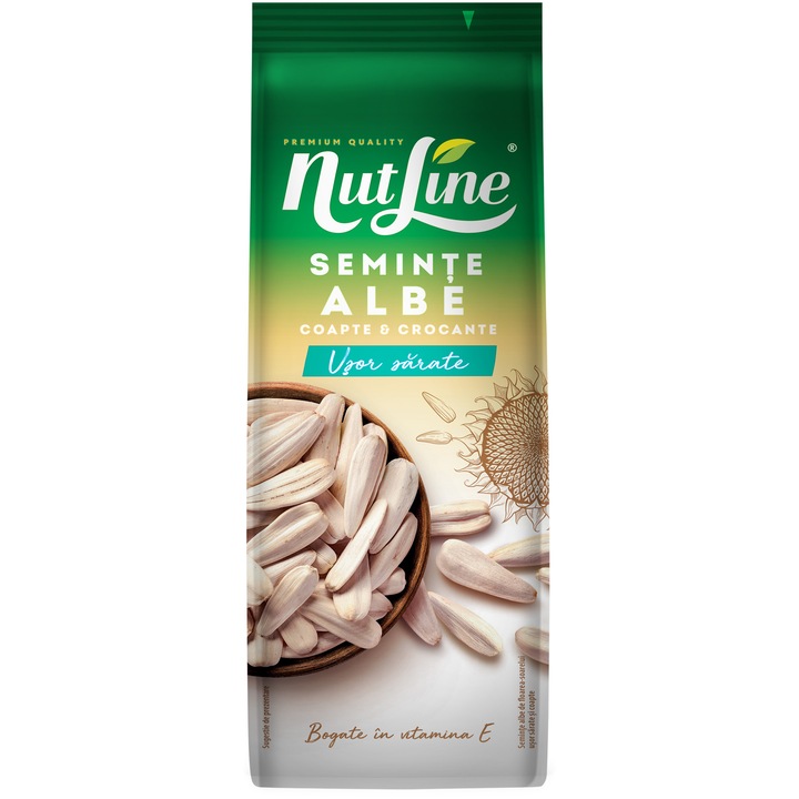 Seminte albe de floarea soarelui prajite si usor sarate Nutline, 200g