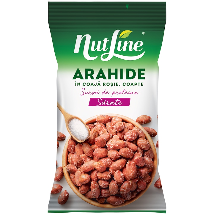 Arahide in coaja rosie coapte cu sare Nutline, 300g