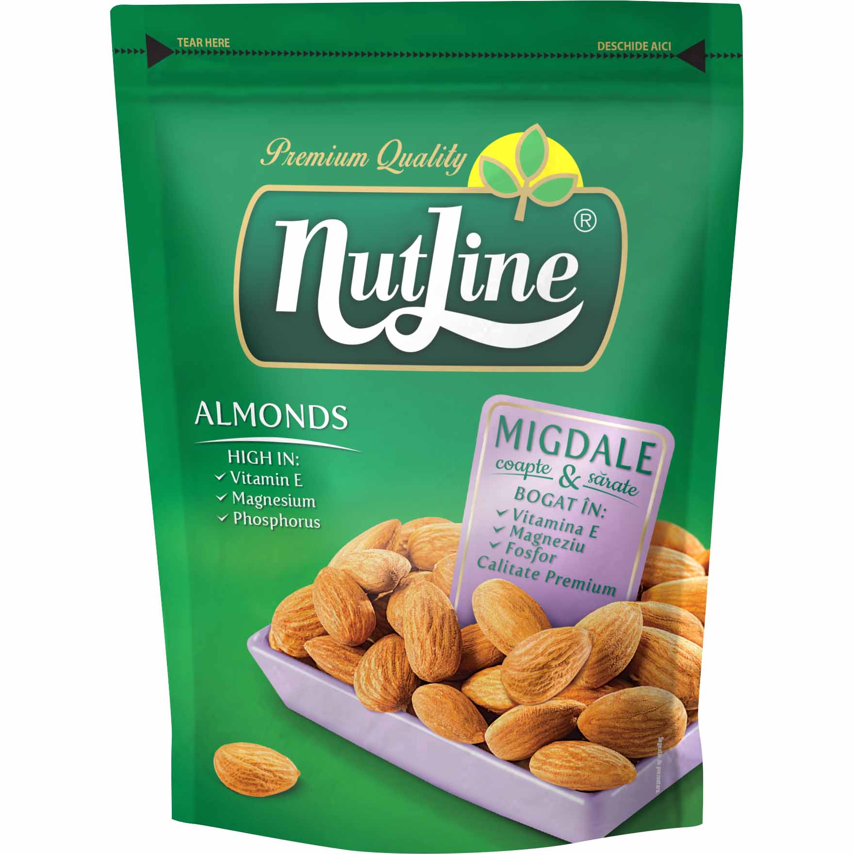 Migdale coapte si sarate Nutline, 150g