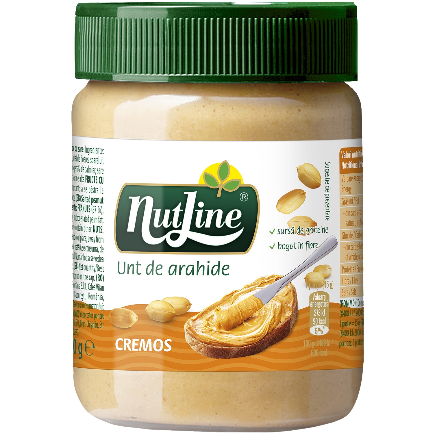 Unt de arahide cremos Nutline, 350g