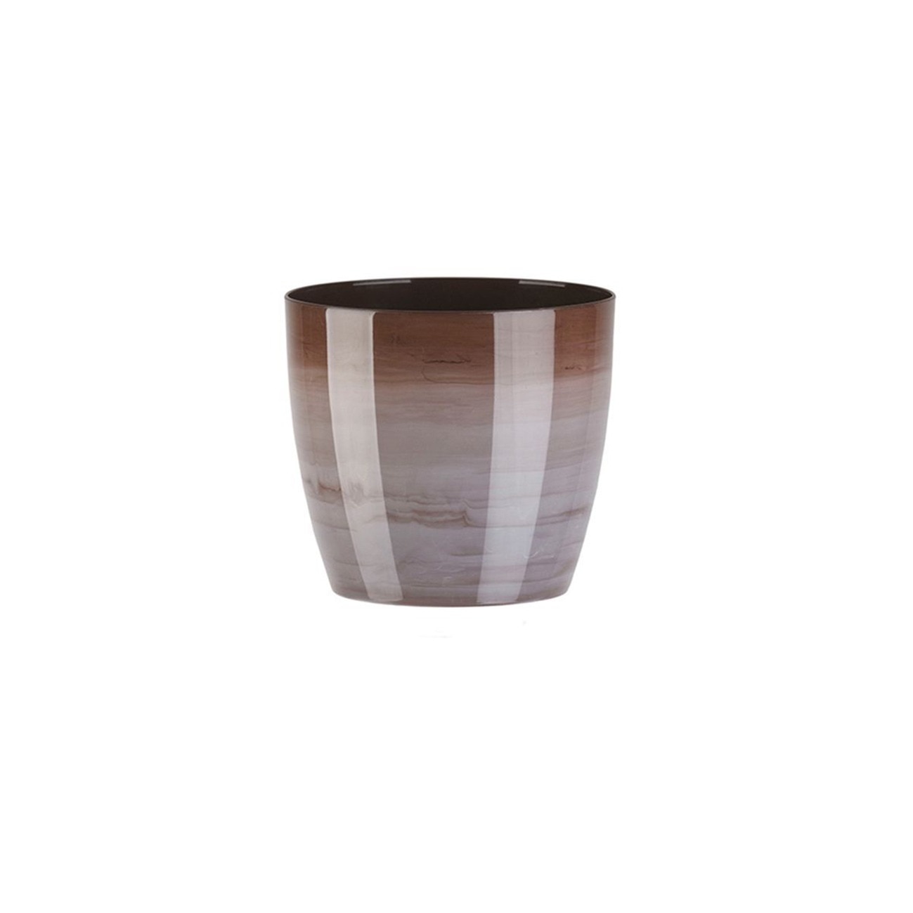 Ghiveci Aga Marmur diametru 18 cm, maro marmorat