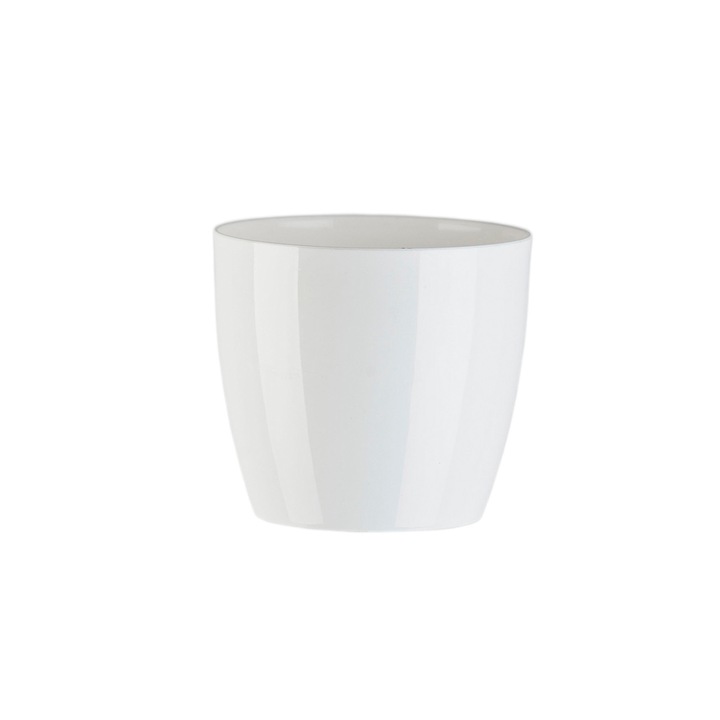 Ghiveci lucios, Aga diametru 16 cm, alb