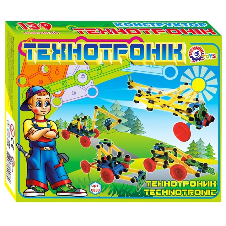 Конструктор Tehnok пласмасови части и гайки и болтове 33х28х6 139 елемента
