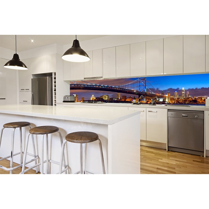 Sticla bucatarie sau baie , GLASFABRIK, Sticla securizata, 4 mm Multicolor, 1800x600 mm dkemg3