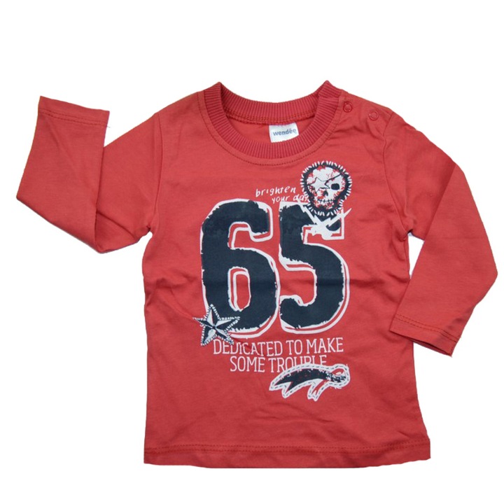 Bluza cu maneca lunga pentru baieti Wendee OZMY101910-0R, Rosu 98 CM