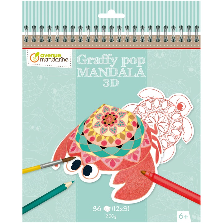 Креативен комплект Avenue Mandarine, Graffy Pop Mandala 3D