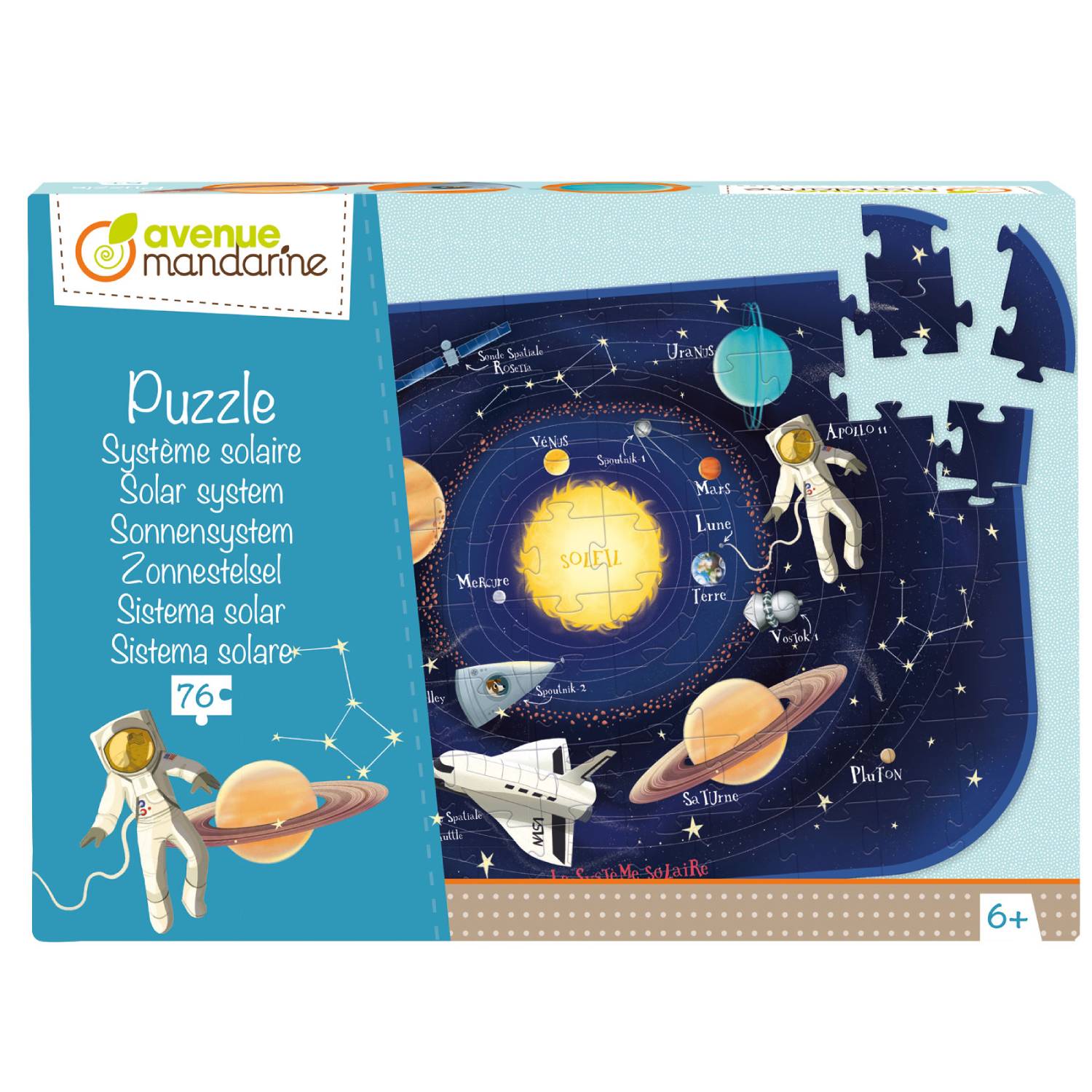 Puzzle Avenue Mandarine - Solar system, 76 piese