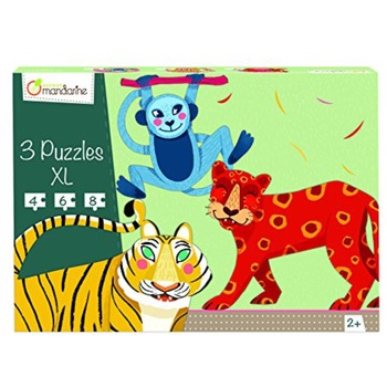Puzzle XL Avenue Mandarine - Jungle hairy animals, 18 piese Puzzle XL Avenue Mandarine - Jungle hairy animals, 18 piese