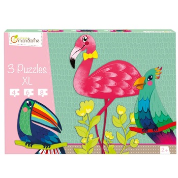 Puzzle XL Avenue Mandarine - Tropical birds, 18 piese Puzzle XL Avenue Mandarine - Tropical birds, 18 piese