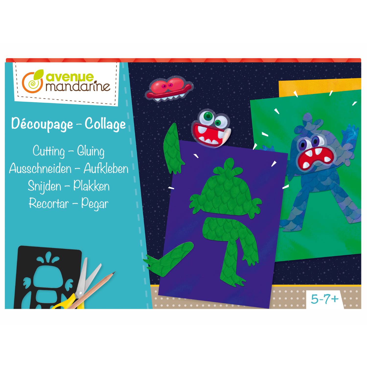 Set creatie Avenue Mandarine - Cutting-gluing monsters