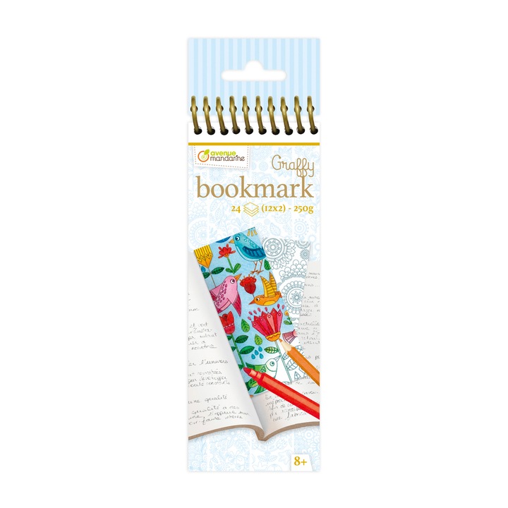 Креативен комплект Avenue Mandarine - Graffy Bookmark, Mandala/Flowers