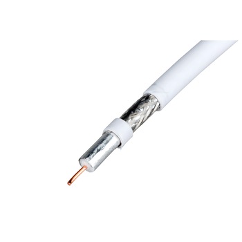 Cablu coaxial DIGI-SAT 3000, Schrack, 75 Ohm, PVC alb, dublu ecranat, colac 100m Cablu coaxial DIGI-SAT 3000, Schrack, 75 Ohm, PVC alb, dublu ecranat, colac 100m