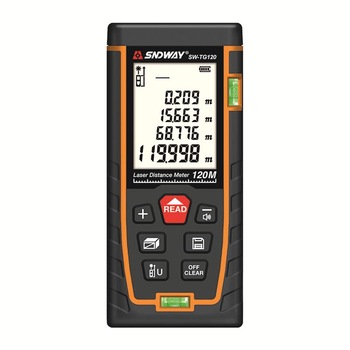 Telemetru laser profesional cu display, SNDWAY, 120m, precizie +/- 2mm, protectie IP54 (ploaie, socuri si praf), boloboc, nivela circulara cu bula, SW-TG120 Telemetru laser profesional cu display, SNDWAY, 120m, precizie +/- 2mm, protectie IP54 (ploaie, socuri si praf), boloboc, nivela circulara cu bula, SW-TG120