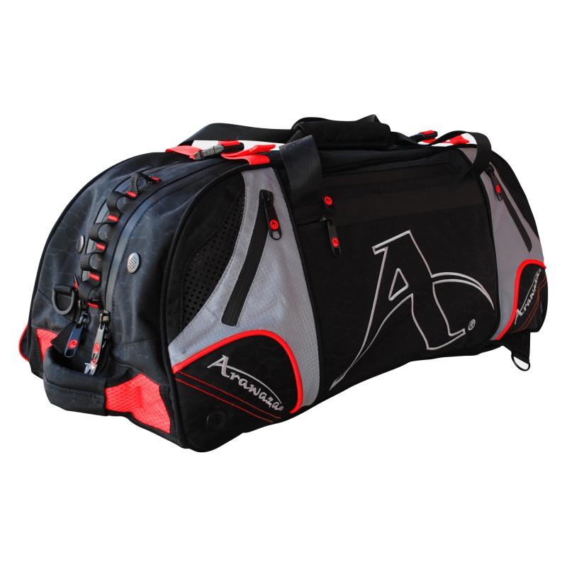 Geanta - Rucsac Arawaza, Negru/Rosu, Poliester, 50 l