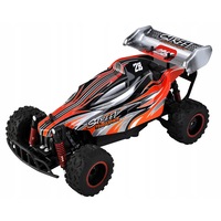 masinuta cu telecomanda si suspensii offroad racing sport dimensiune 35 x 22 x 14 cm scara 116 reglarea directiei rotilor 4 amortizoare si un motor puternic permit depasirea pantei pana la 45 viteza maxima 30 kmh negru-portocaliu imagen 53_0_
0