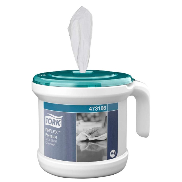 Dispenser Portabil, Tork Reflex M4, 473186, cu rola derulare centrala portionata 200 foi, 2 straturi