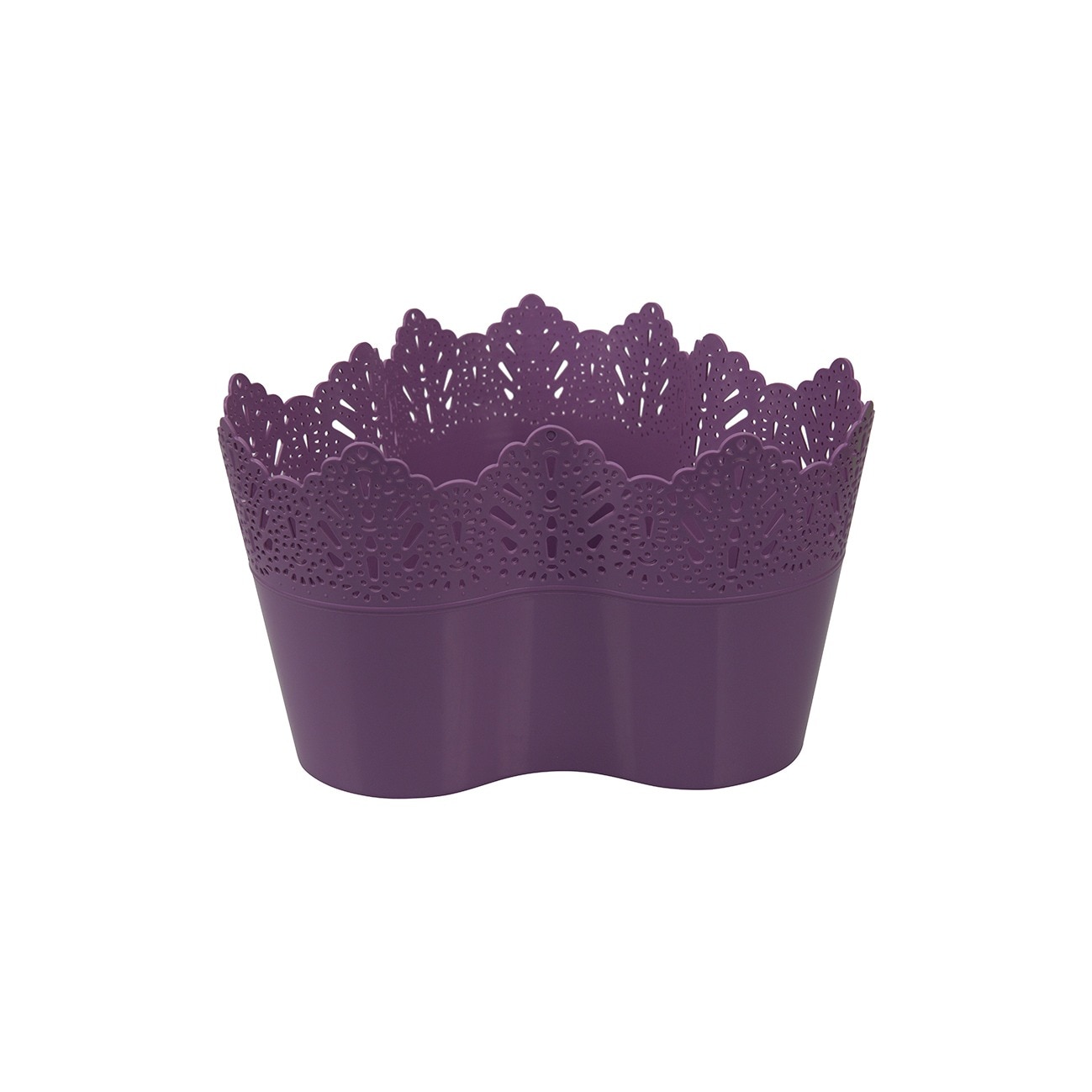 Ghiveci triplu, Koronka, dantelat, mov