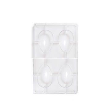 Forma din policarbonat pentru ciocoalta ou 70 G 4 cavitati 88x56 mm Decora Forma din policarbonat pentru ciocoalta ou 70 G 4 cavitati 88x56 mm Decora