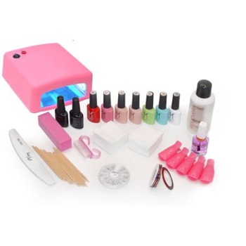 Kit unghii cu lampa UV 36 W si 140 produse manichiura Kit unghii cu lampa UV 36 W si 140 produse manichiura