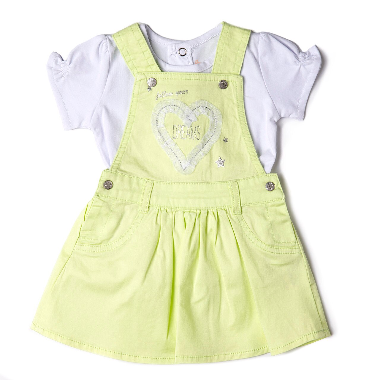 Set 2 piese Babybol sarafan cu tricou, fistic, 12 luni