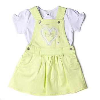 Set 2 piese Babybol sarafan cu tricou, fistic, 12 luni Set 2 piese Babybol sarafan cu tricou, fistic, 12 luni