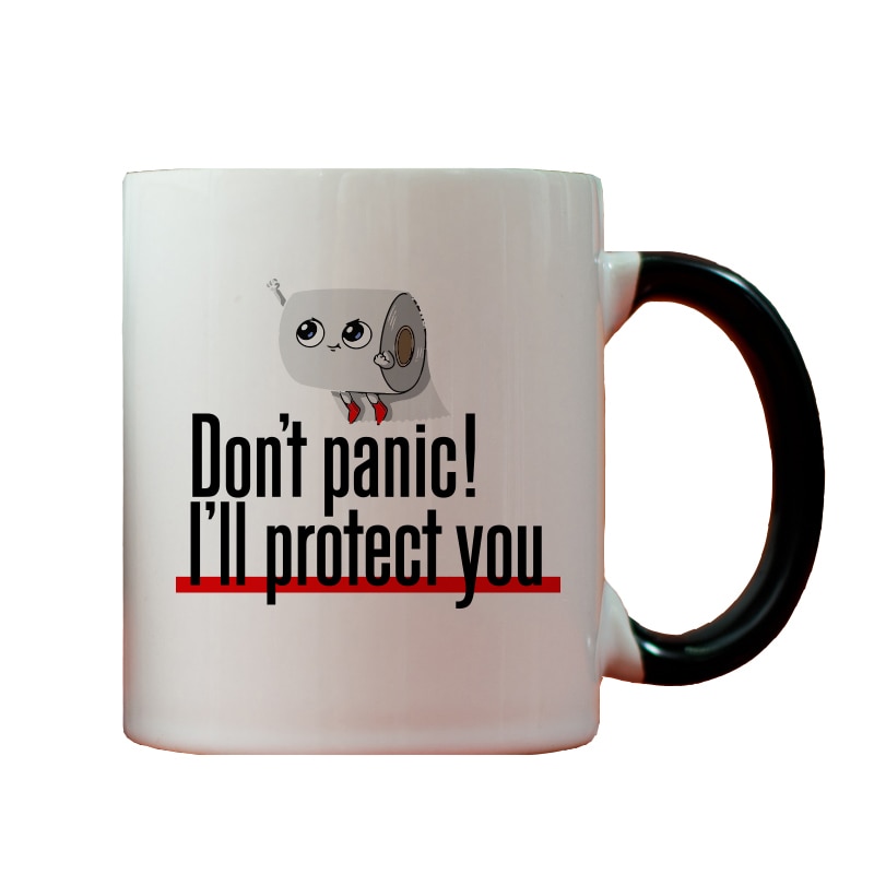 Cana Personalizata Don't Panic, multicolora, ceramica, 330 ml