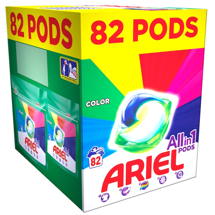 Капсули за пране Ariel All in One PODS Color, 82 изпирания