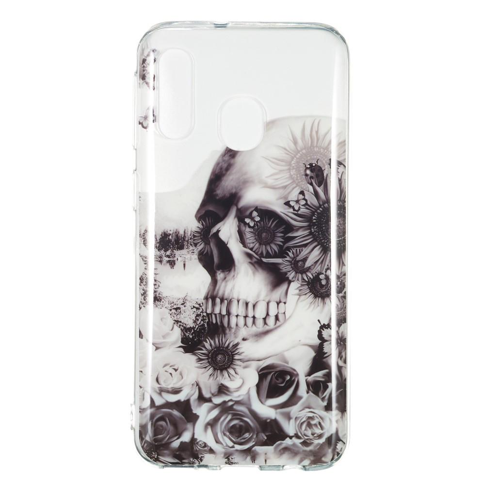 Husa Samsung Galaxy A40 model Skull, Silicon, TPU Alb/Negru