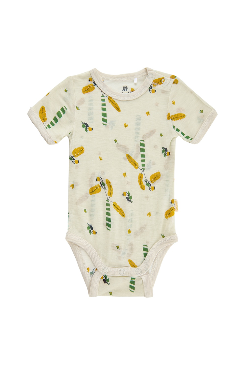 CeLaVi, Body din amestec de bambus si lana Merinos, Bej/Galben/Verde