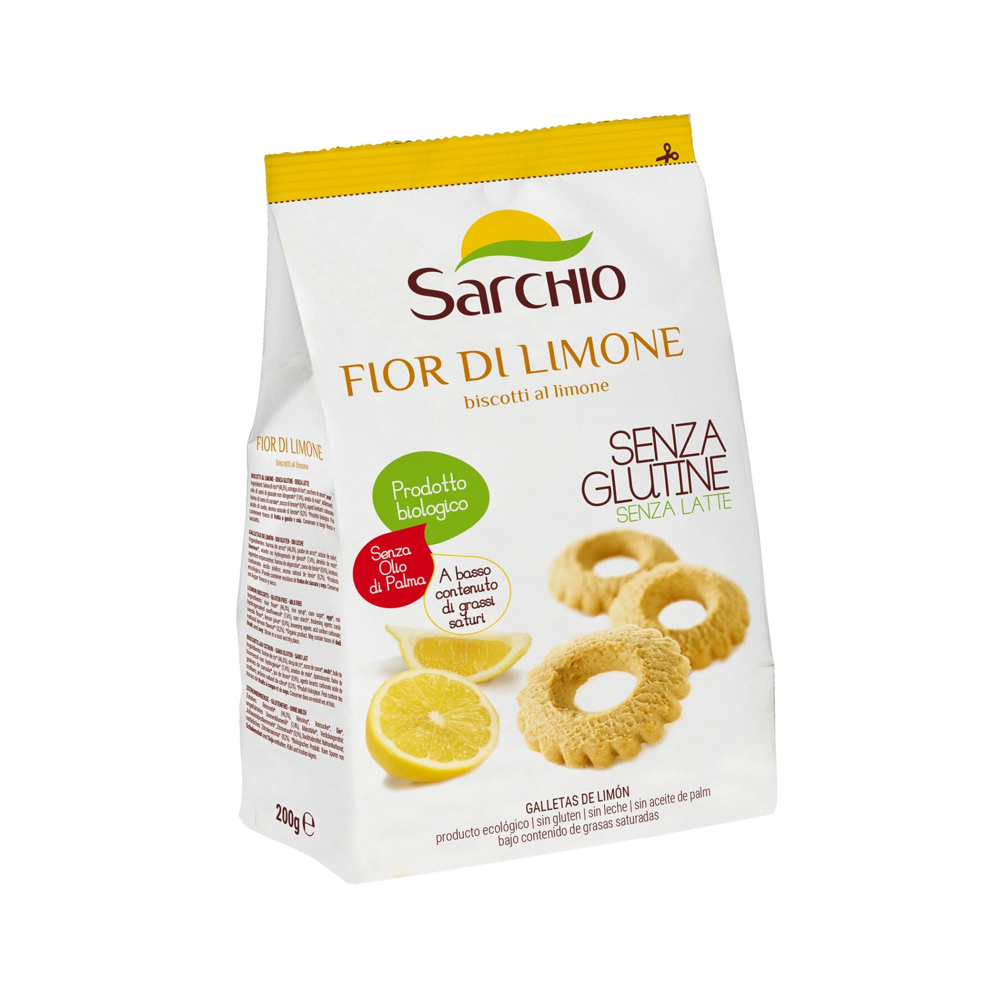Biscuiti cu lamaie Sarchio, fara gluten, Bio, 200 g