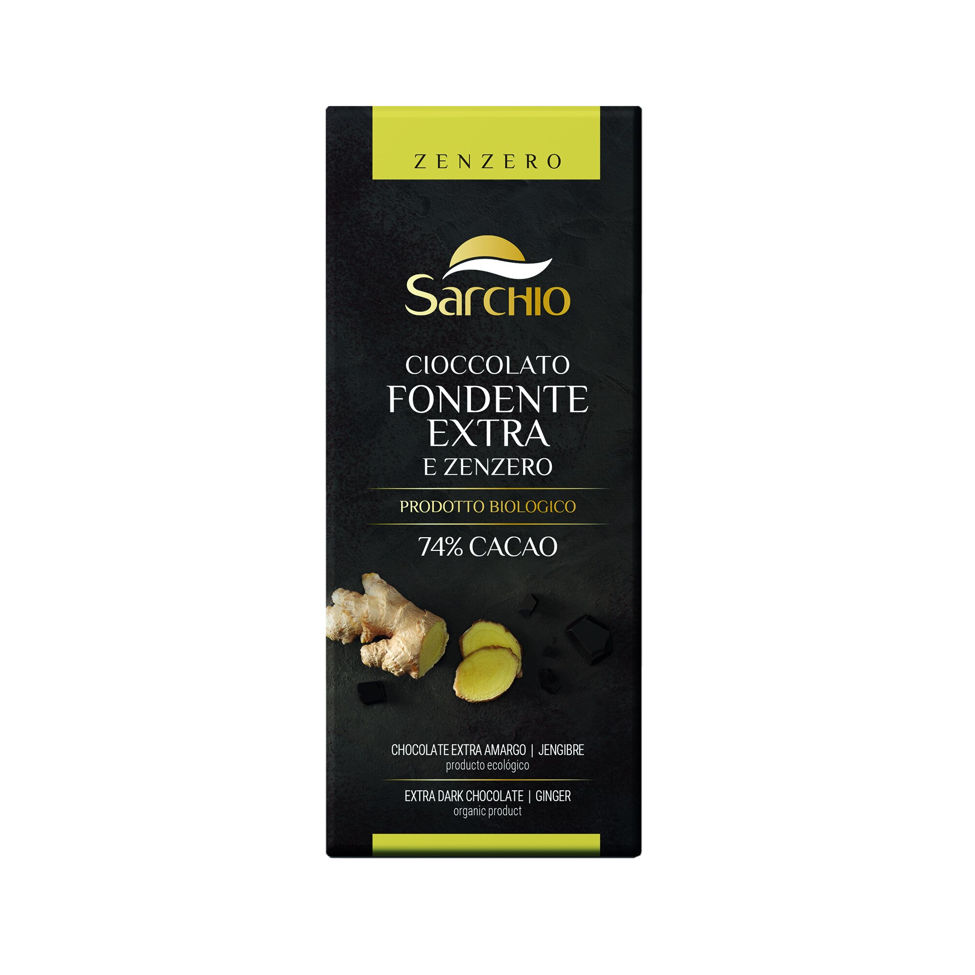 Ciocolata neagra cu ghimbir Sarchio, fara gluten, Bio 80 g
