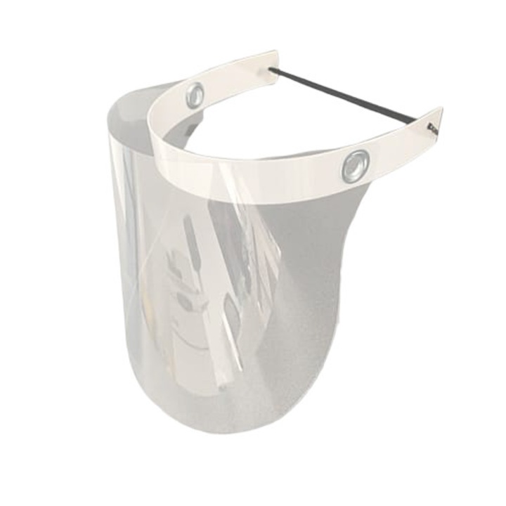 Set 50 viziere protectie, Headprint, transparent/alb, plastic, 32x23cm