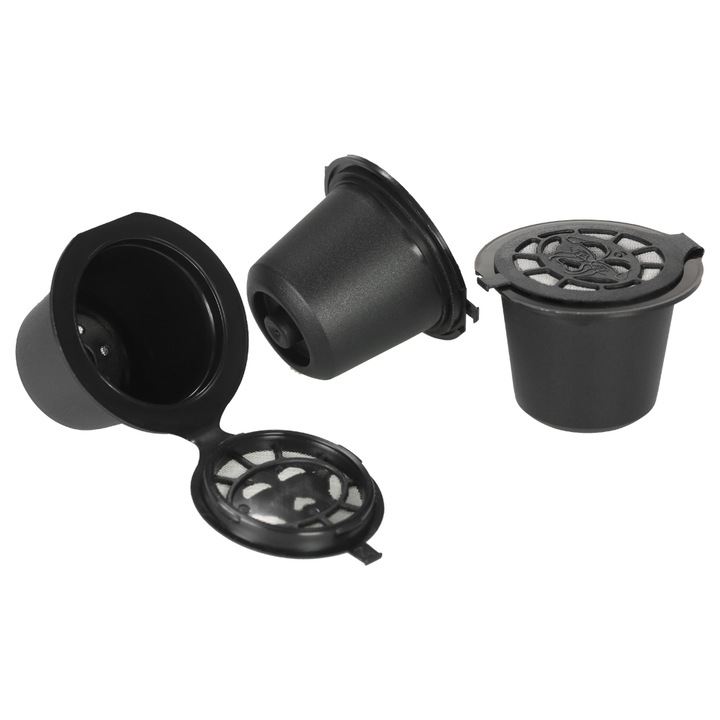 Set 3 filtre pentru cafea reutilizabile, Anself, Negru