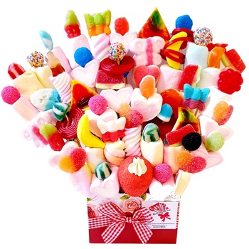 Aranjament dulce din jeleuri , multicolor, 600 gr Aranjament dulce din jeleuri , multicolor, 600 gr